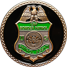 Load image into Gallery viewer, GL6-002 CBP Border Patrol Agent Rock Out Thin Green Line Flag Challenge Coin BPA