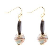 Load image into Gallery viewer, Baja Mint Jasper and Abalone Earrings