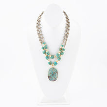 Load image into Gallery viewer, Baron Blue Turquoise Magnesite Pendant Statement Necklace