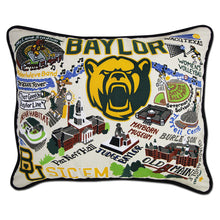 Load image into Gallery viewer, Baylor University Collegiate Embroidered Pillow by Cat Studio