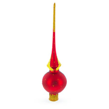 Load image into Gallery viewer, Holy Family on Red Glass Christmas Tree Topper 11 Inches
