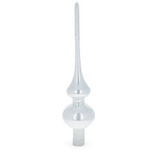 Load image into Gallery viewer, Glossy White with Sparkling Top Glass Christmas Tree Topper 11 Inches