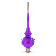 Load image into Gallery viewer, Dimensional Roses on PurpleGlass Christmas Tree Topper 11 Inches