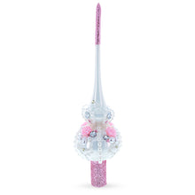 Load image into Gallery viewer, Dimensional Roses on Champagne Glass Christmas Tree Topper 11 Inches