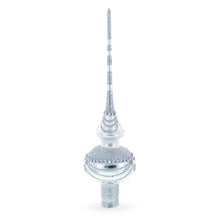 Load image into Gallery viewer, Dimensional White Jewels on White Glass Christmas Tree Topper 11 Inches