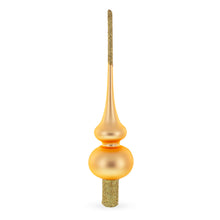 Load image into Gallery viewer, Solid Orange with Sparkling Top Glass Christmas Tree Topper 11 Inches