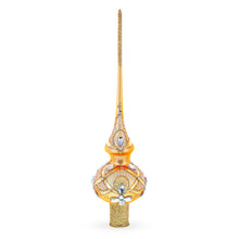 Load image into Gallery viewer, Diamonds on Rose Gold Glass Christmas Tree Topper 11 Inches