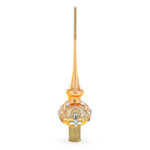 Load image into Gallery viewer, Diamonds on Rose Gold Glass Christmas Tree Topper 11 Inches