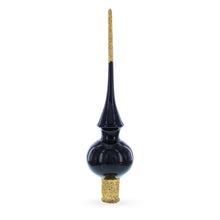 Load image into Gallery viewer, Glossy Black Glass Christmas Tree Topper 11 Inches