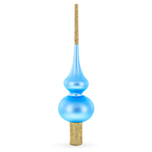 Load image into Gallery viewer, Blue with Sparkling Top Glass Christmas Tree Topper 11 Inches