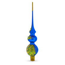 Load image into Gallery viewer, Peacock Double Ball Glass Christmas Tree Topper 16 Inches