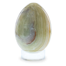 Load image into Gallery viewer, Two Tones Polished Marble Stone Egg with Plastic Stand 3 Inches