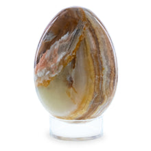 Load image into Gallery viewer, Multi Tones Polished Marble Stone Egg with Plastic Stand 3 Inches