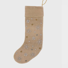 Load image into Gallery viewer, Extra large snowflake stocking, taupe