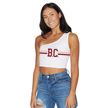 Load image into Gallery viewer, Boston College White One Shoulder Top