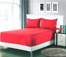 Load image into Gallery viewer, Tache Cotton Vibrant Red Fitted Sheet / Flat Sheet (BS3PC-R)