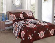 Load image into Gallery viewer, Tache Burgundy Palace Paisley Medallion Bed Sheet Set (2810FITFLT)