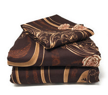 Load image into Gallery viewer, Tache Melted Gold Brown Floral Bed Sheet Set (2815FITFLT)