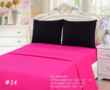 Load image into Gallery viewer, Tache Cotton Hot Pink and Black Bed Sheet Set (BS4PC-BP)