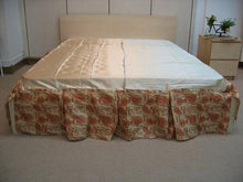 Load image into Gallery viewer, DaDa Bedding Floral Gold &amp; Bronze Brown Dust Ruffle Pleated Bed Skirt - 14" Drop  (BS-BM6169L-1)