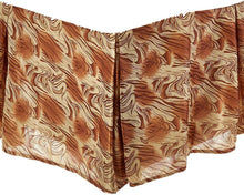 Load image into Gallery viewer, DaDa Bedding Floral Gold &amp; Bronze Brown Dust Ruffle Pleated Bed Skirt - 14" Drop  (BS-BM6169L-1)