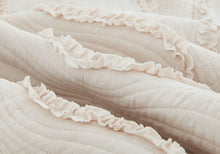 Load image into Gallery viewer, DaDa Bedding Soft Charming French Country Ruffles Quilted Cotton Bedspread Set - Ivory Cream Tan (JHW873)