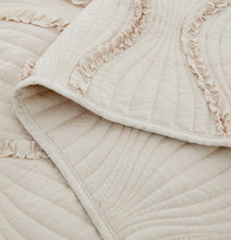 Load image into Gallery viewer, DaDa Bedding Soft Charming French Country Ruffles Quilted Cotton Bedspread Set - Ivory Cream Tan (JHW873)