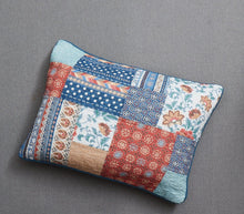 Load image into Gallery viewer, DaDa Bedding Bohemian Vibes Mediterranean Blue Floral Patchwork Quilted Bedspread Set  (JHW878)