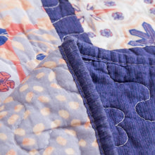 Load image into Gallery viewer, DaDa Bedding Peachy Pink Floral Blossoms Plum Purple Patchwork Quilted Bedspread Set - Designed in USA (JHW877)