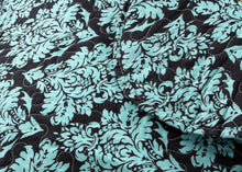 Load image into Gallery viewer, Tache Damask Ornate Baroque Teal Turquoise Blue Green Scalloped Quilt Set (SD-3300)