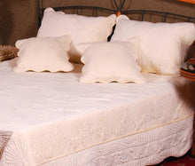 Load image into Gallery viewer, Tache Super Soft Cream Scalloped Coral Reef Quilted Fleece Bedspread Set (DXJ109013-3)
