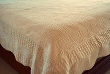 Load image into Gallery viewer, Tache Super Soft Tan Scalloped Good Vibration Quilted Fleece Bedspread Set (DXJ109041-1)