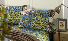 Load image into Gallery viewer, Tache Mystical Forest Green Blue Leaves Cotton Quilt Set (KST1504)