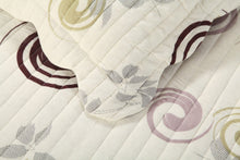 Load image into Gallery viewer, Tache Summer Storm Geometric Swirl Ivory White Scalloped Cotton Quilt Set (DSW019)