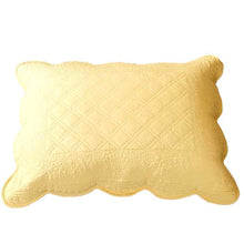 Load image into Gallery viewer, Tache Yellow Diamond Matelasse Scalloped Buttercup Puffs Pillow Sham (YELLEMDES)