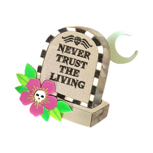 Load image into Gallery viewer, Beetle Juice Gravestone Brooch by Cherryloco