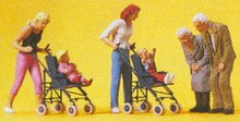 Load image into Gallery viewer, Preiser 10493 HO Scale Pedestrians Mothers Children In Strollers &amp; Grandparents