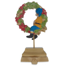 Load image into Gallery viewer, 7-Inch Wreath Metal Christmas Stocking Holder Hanger with Elf Design