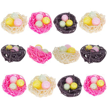 Load image into Gallery viewer, Set of 12 Glittered Foam Easter Ornaments in the Basket