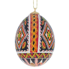 Load image into Gallery viewer, Rhombus Authentic Blown Real Eggshell Ukrainian Easter Egg Pysanka Ornament
