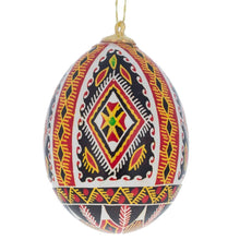 Load image into Gallery viewer, Rhombus Authentic Blown Real Eggshell Ukrainian Easter Egg Pysanka Ornament