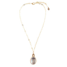Load image into Gallery viewer, Black Mother of Pearl Golden Pendant Necklace