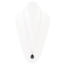 Load image into Gallery viewer, Black Onyx and Sterling Silver Teardrop Pendant Necklace