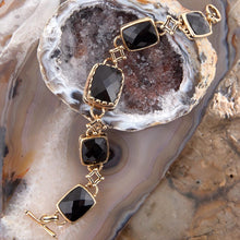 Load image into Gallery viewer, Black Onyx Golden Link Bracelet