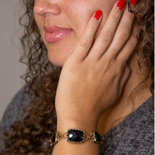 Load image into Gallery viewer, Black Onyx Golden Link Bracelet