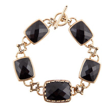 Load image into Gallery viewer, Black Onyx Golden Link Bracelet