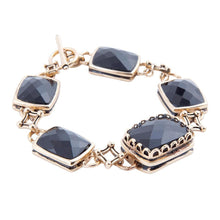 Load image into Gallery viewer, Black Onyx Golden Link Bracelet