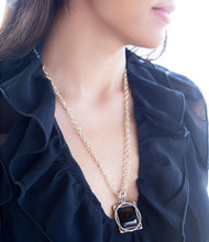 Load image into Gallery viewer, Black Onyx Mixed Metal Pendant Necklace