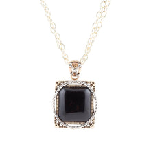 Load image into Gallery viewer, Black Onyx Mixed Metal Pendant Necklace
