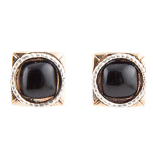 Load image into Gallery viewer, Black Onyx Mixed Metal Post Earrings